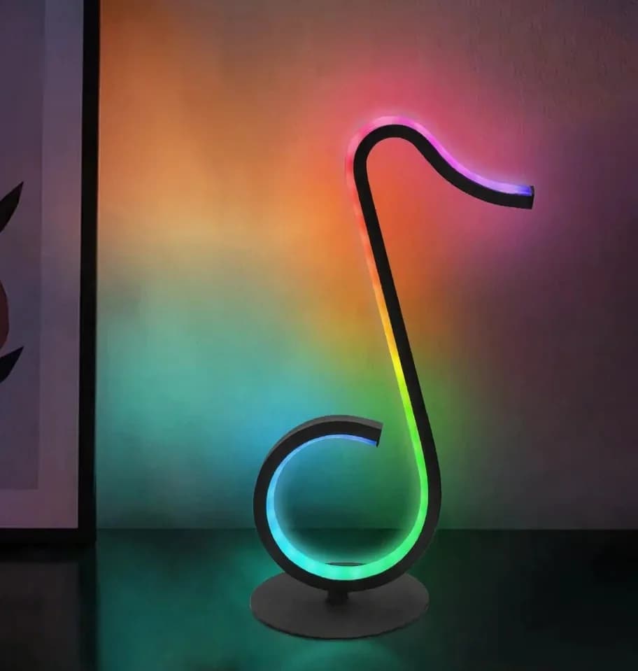 RGB namizna svetilka v obliki note z daljincem, USB