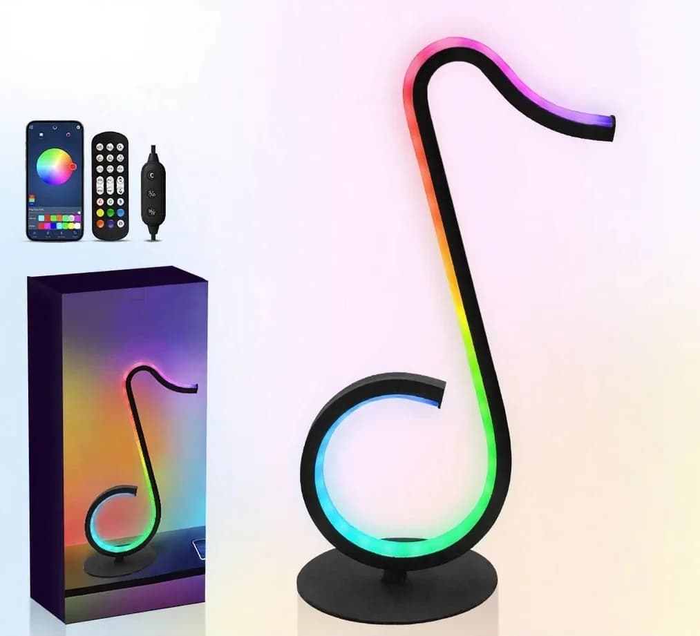RGB namizna svetilka v obliki note z daljincem, USB
