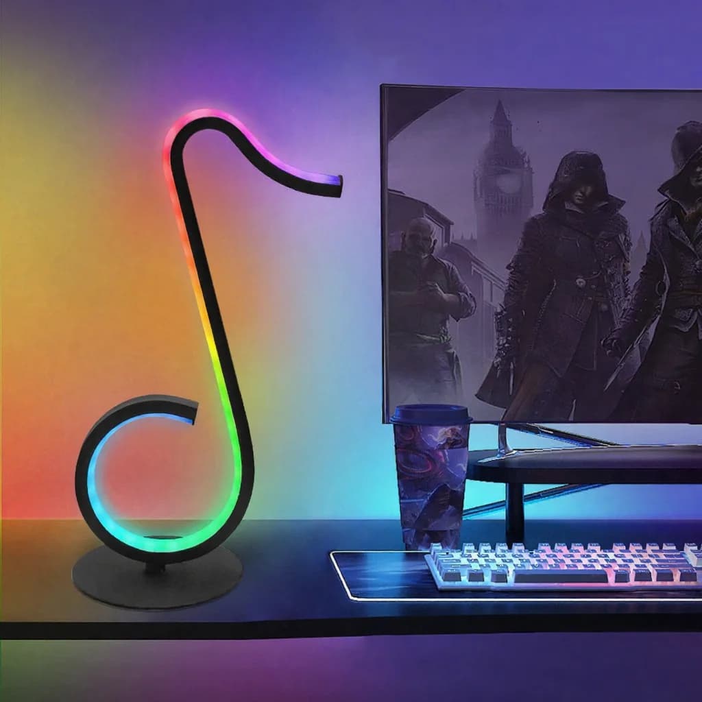 RGB namizna svetilka v obliki note z daljincem, USB