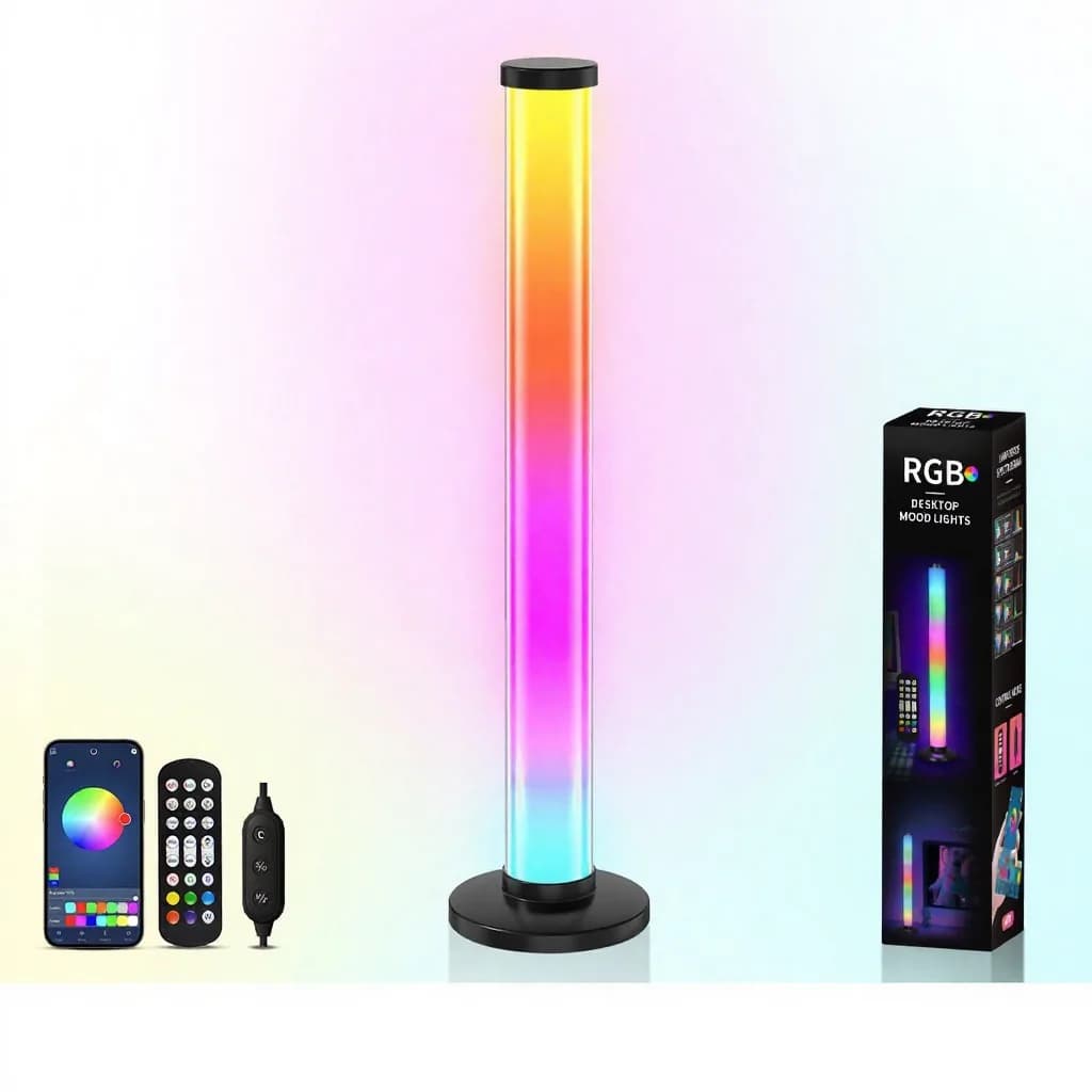Namizna svetilka USB RGB 360 stopinj z odzivom na zvok in ambientno osvetlitvijo