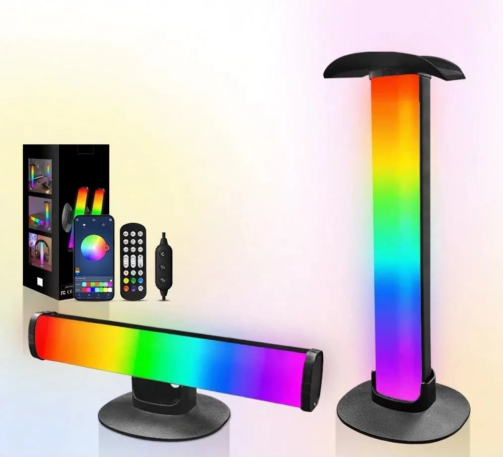 RGB igralna ambientalna svetilka s stojalom za slušalke in sinhronizacijo zvoka
