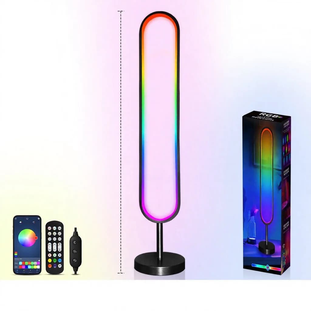 RGB talna svetilka v obliki črke U z odzivom na zvok in upravljanjem prek aplikacije