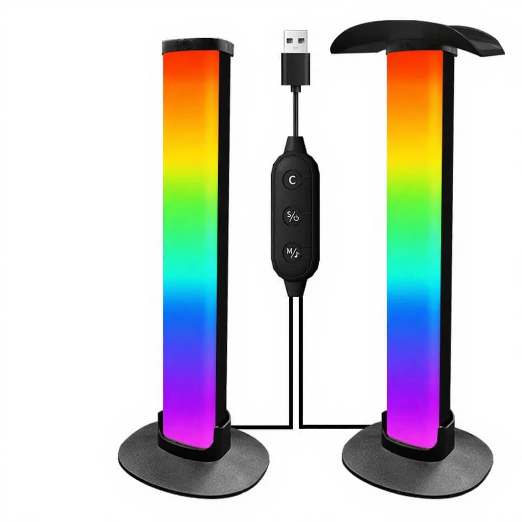 RGB igralna ambientalna svetilka s stojalom za slušalke in sinhronizacijo zvoka