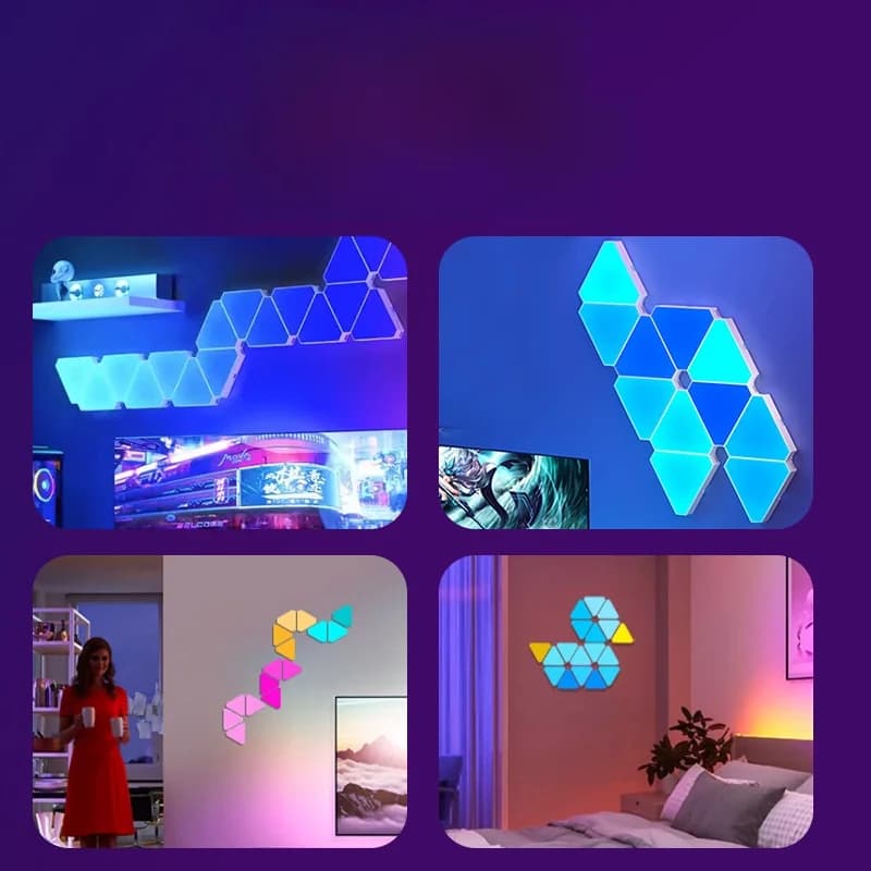 Pametna LED stenska svetilka Triangle RGB za ambientno osvetlitev in gaming