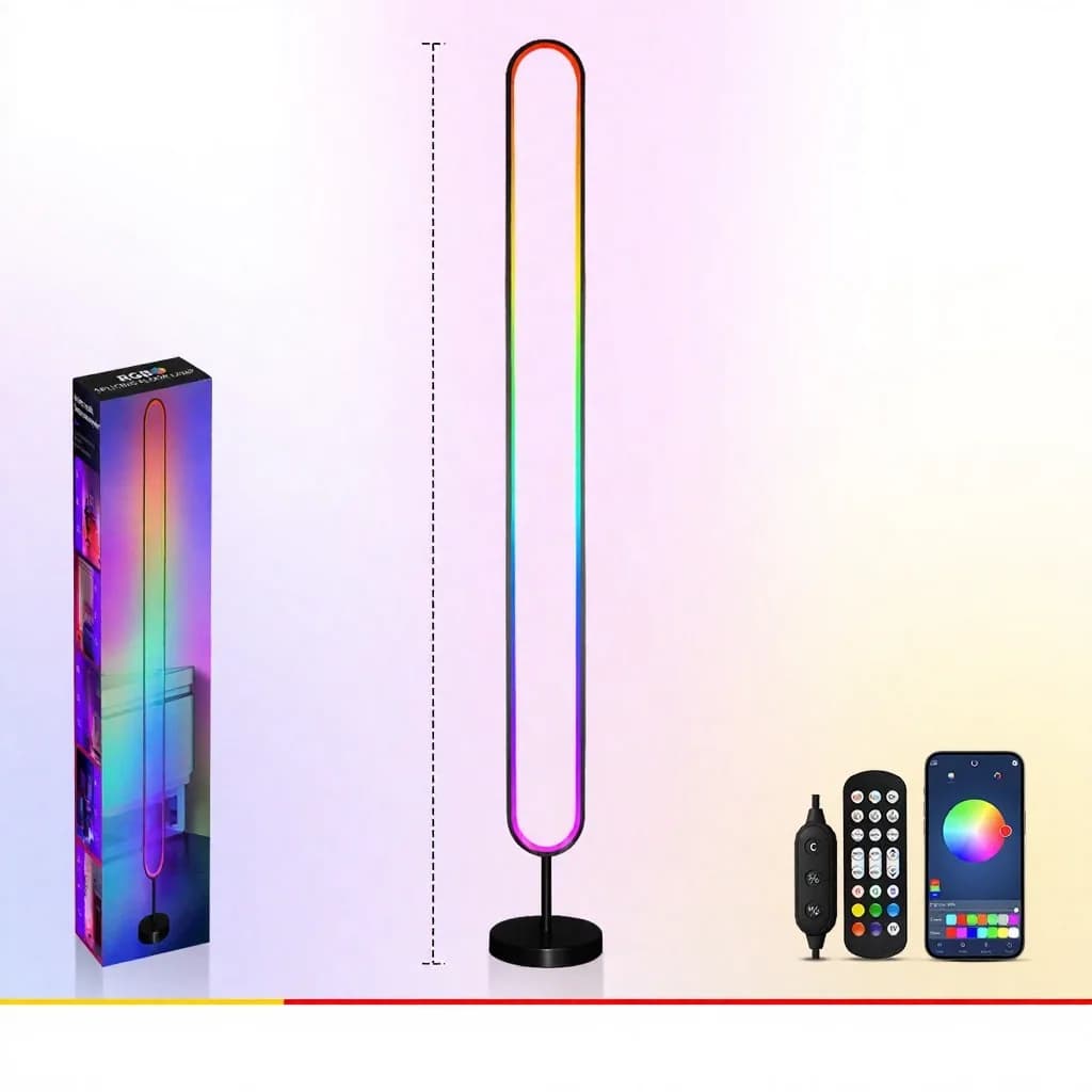 RGB LED ambientna svetilka, aktivirana z zvokom, z upravljanjem prek aplikacije