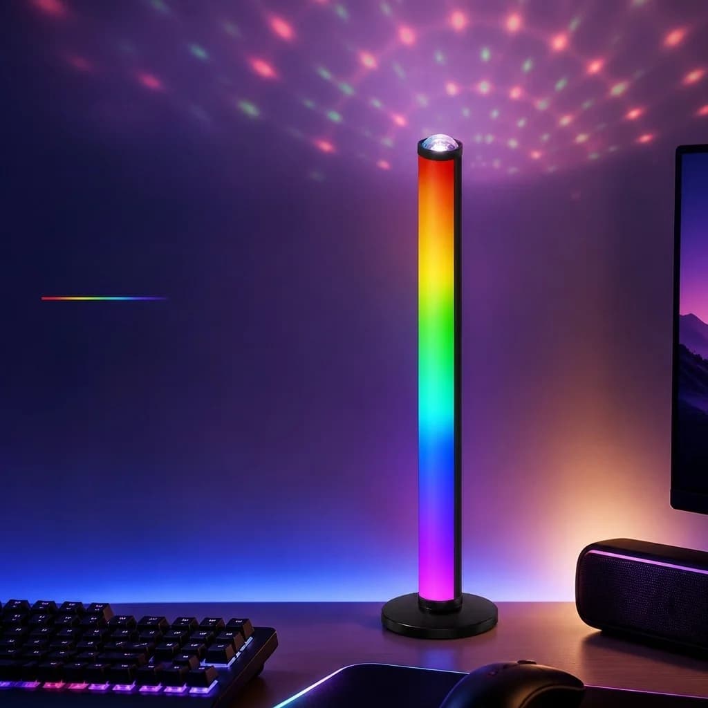RGB projekcijska ambientna svetilka s sinhronizacijo glasbe in daljincem