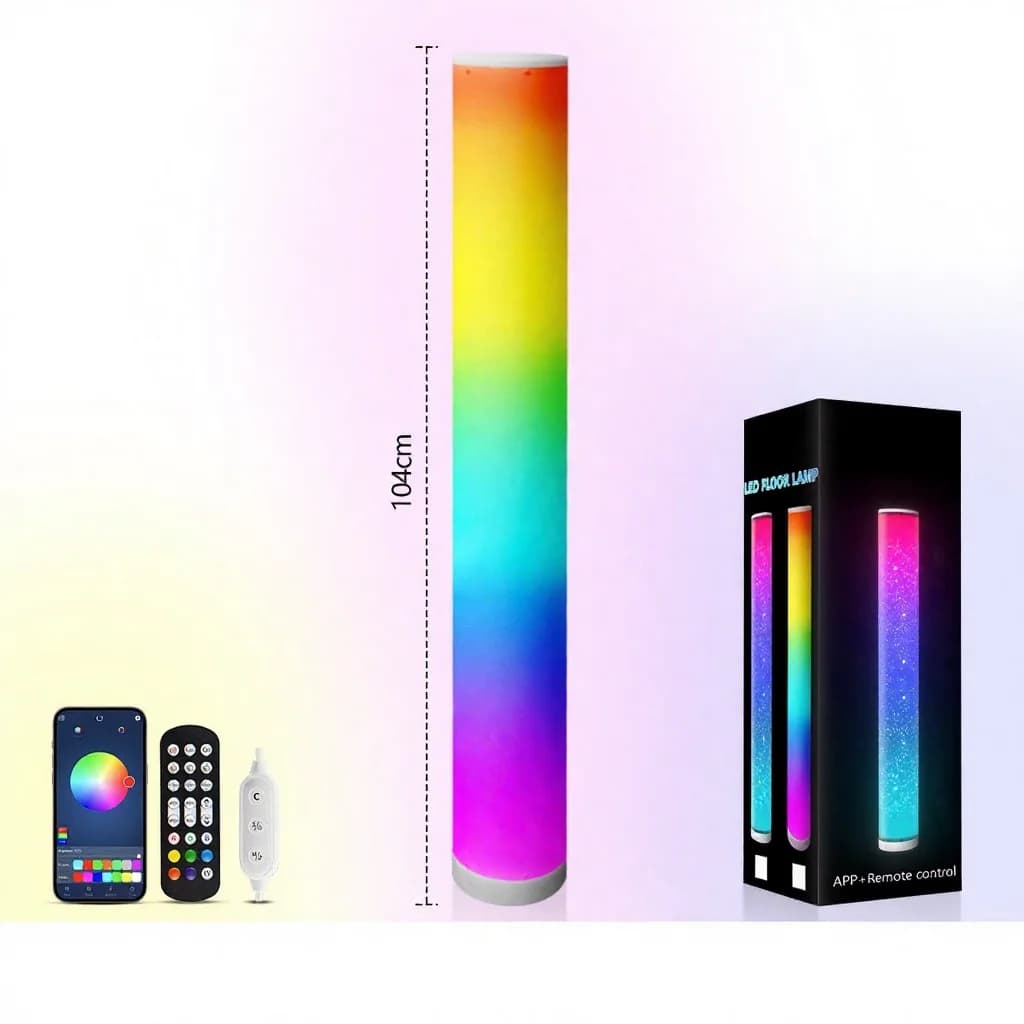 RGB talna svetilka valjaste oblike z daljincem in sinhronizacijo glasbe