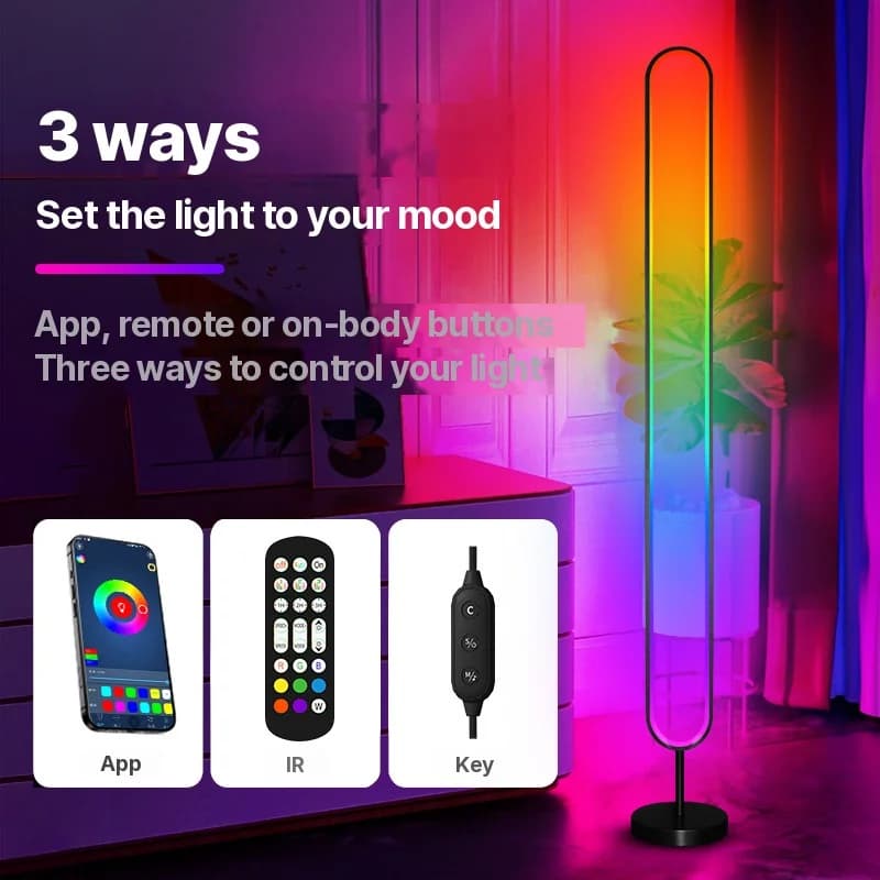RGB LED ambientna svetilka, aktivirana z zvokom, z upravljanjem prek aplikacije
