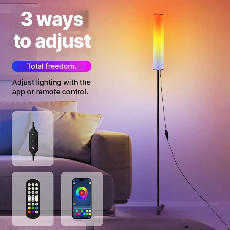 RGB LED talna svetilka na trinožcu z daljincem za spalnico in dnevno sobo