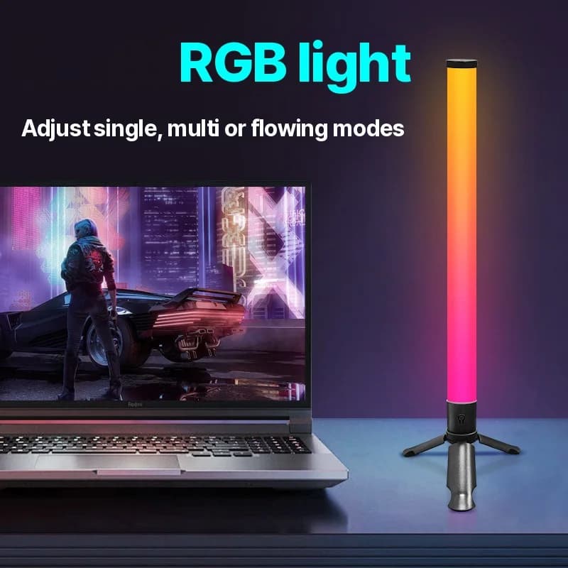 LED ambientalna svetilka s trinožcem, sinhronizacija z glasbo in RGB