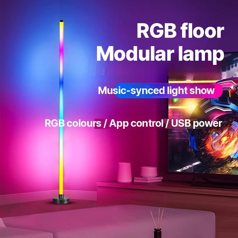 RGB LED kotna talna svetilka s sinhronizacijo z glasbo, upravljanjem prek aplikacije in daljinskega upravljalnika