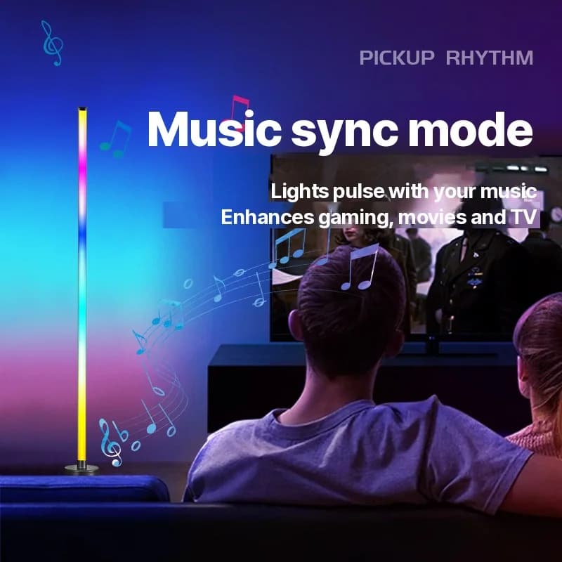 RGB LED kotna talna svetilka s sinhronizacijo z glasbo, upravljanjem prek aplikacije in daljinskega upravljalnika
