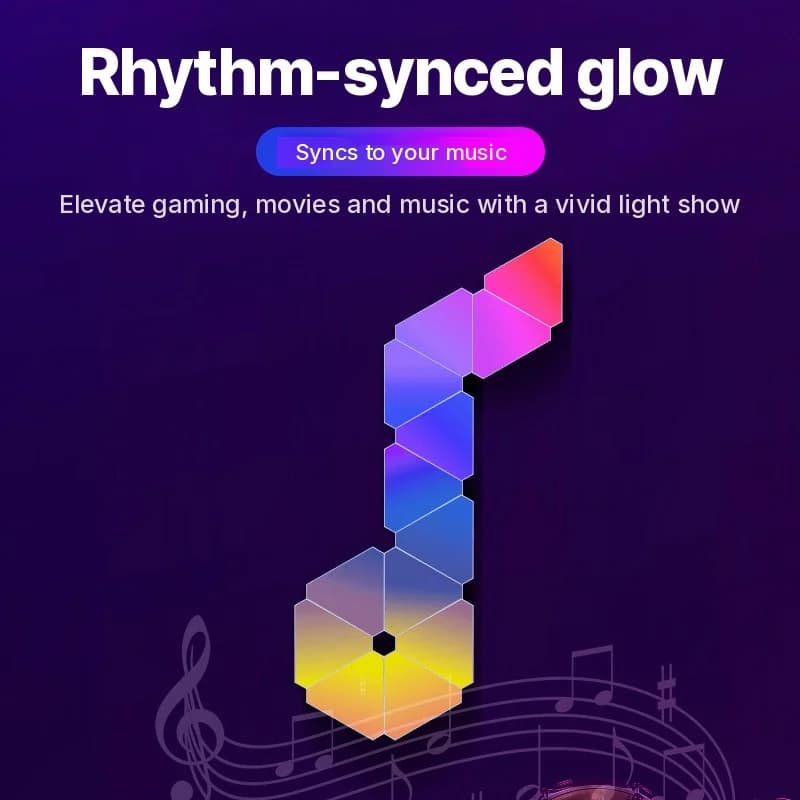 Pametna LED stenska svetilka Triangle RGB za ambientno osvetlitev in gaming