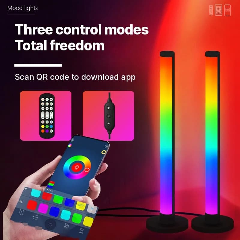 RGB LED namizna svetilka, odzivna na zvok, z upravljanjem prek aplikacije