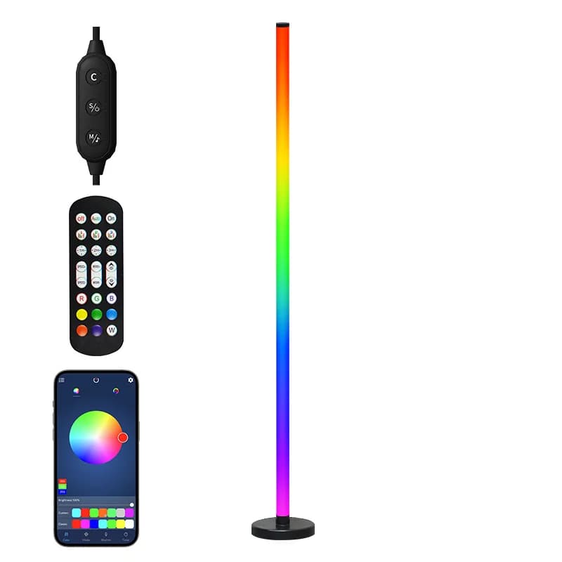 RGB LED kotna talna svetilka s sinhronizacijo z glasbo, upravljanjem prek aplikacije in daljinskega upravljalnika