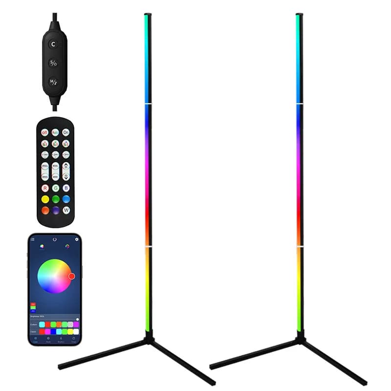 RGB LED kotna talna svetilka s sinhronizacijo z glasbo, upravljanjem prek aplikacije in daljinskega upravljalnika
