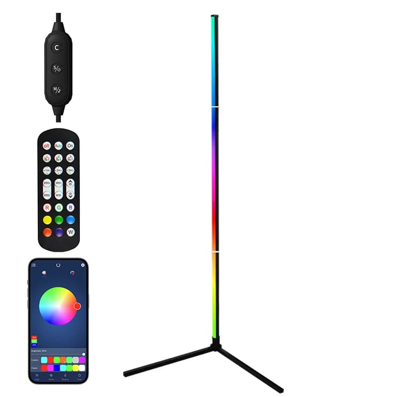RGB LED kotna talna svetilka s sinhronizacijo z glasbo, upravljanjem prek aplikacije in daljinskega upravljalnika